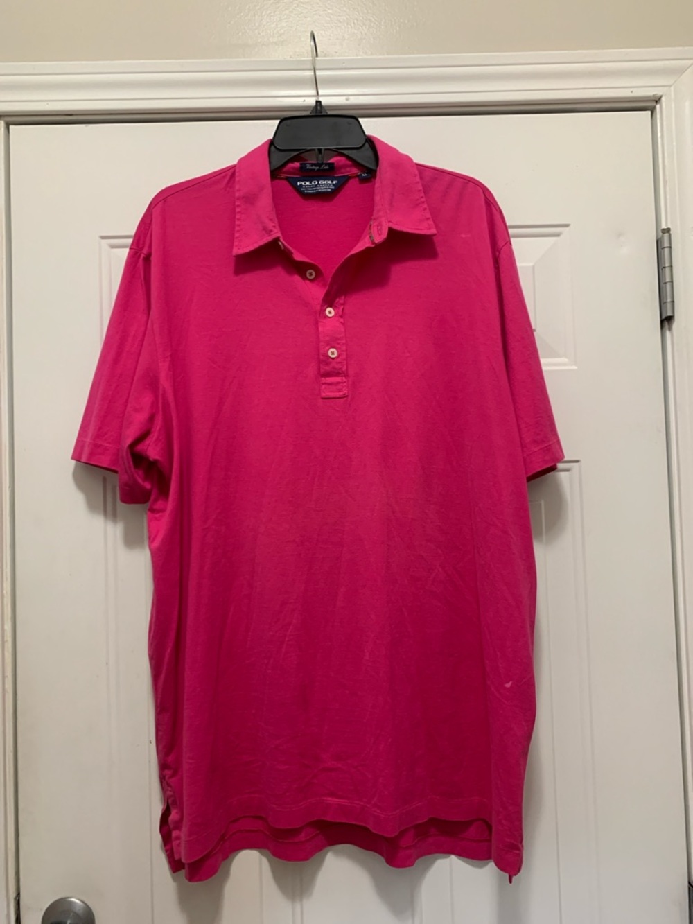FREE Damaged Ralph Lauren 100% Pima Cotton Men’s Hot Pink Polo Shirt Size XL
